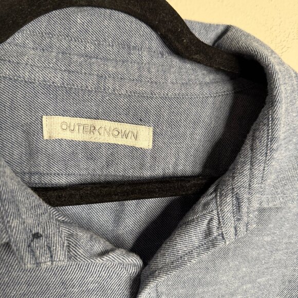 Outerknown Men's Blue Organic Cotton Button Down Collared Shirt - Size L Large - Picture 4 of 5